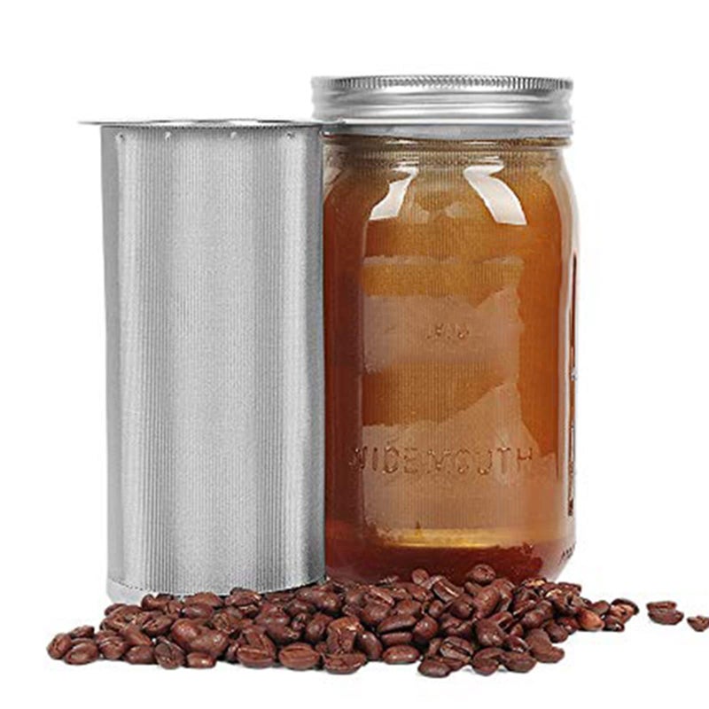 UPTRUST Cold Brew Coffee Maker Filter for 1Quart/32ounce Wide Mouth Mason Jar-Iced Coffee&Tea&Fruit Maker-Food grade 304 Stainless Steel coffee Filter-Free silicone seal gasket&Coffee Scoop.(Jar NOT Included) - Image 5
